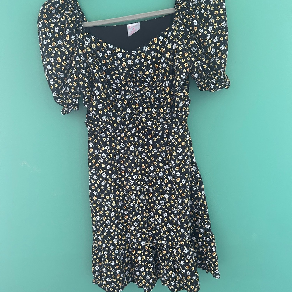No Boundaries Black Floral Dress